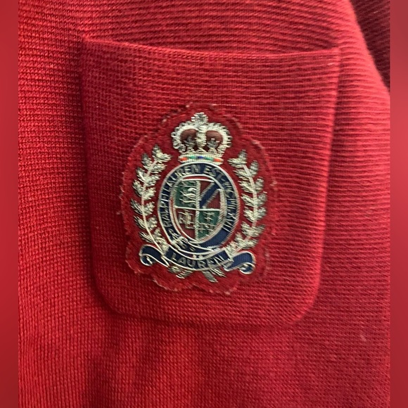 Vintage Lauren Ralph Lauren merino wool blazer double breasted 6 button deep red - Picture 2 of 2